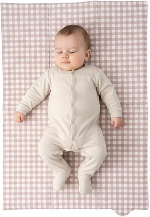 Clair de Lune Gingham Foldable Changing Mat, Easy Clean Soft Water Resistant Travel Pad 60 x 34 c... | Amazon (UK)