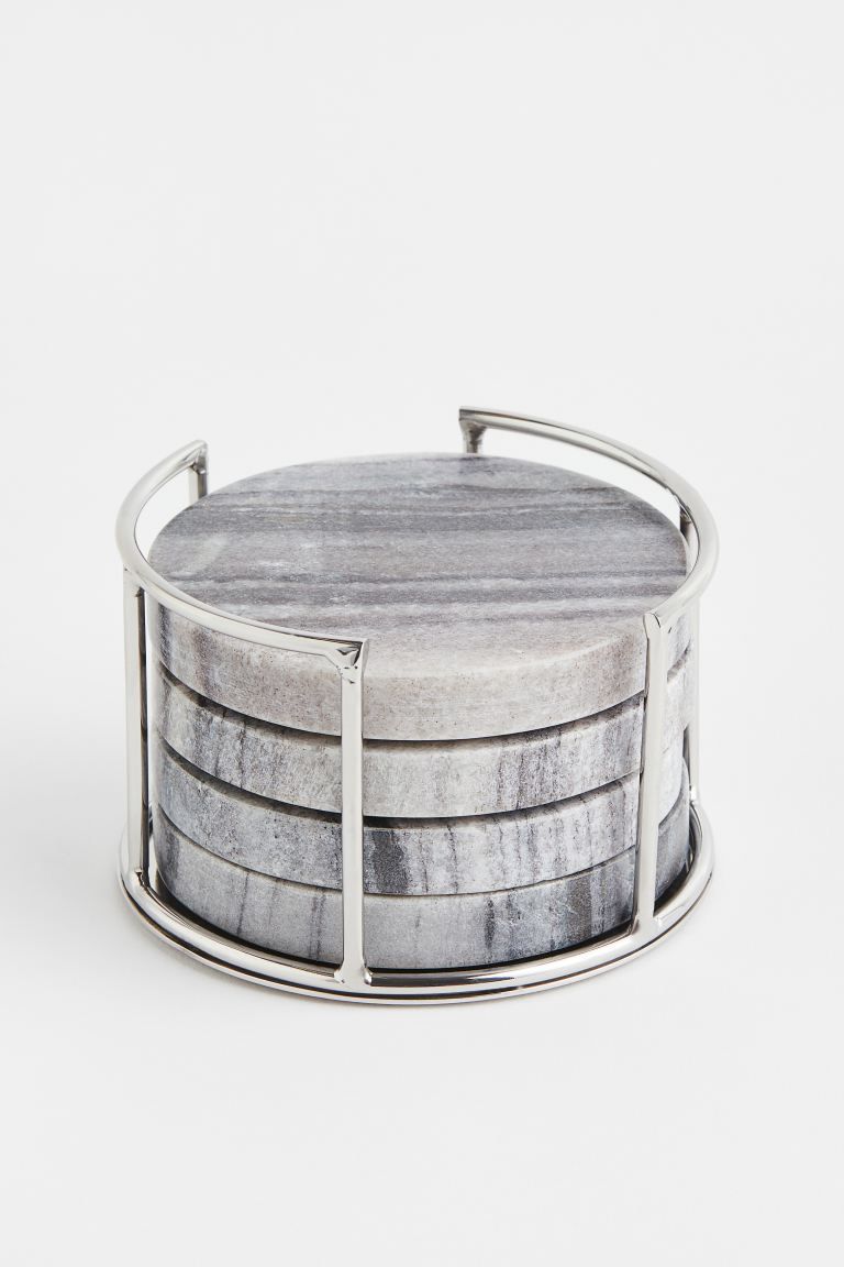 4-pack marble coasters - Grey - Home All | H&M GB | H&M (UK, MY, IN, SG, PH, TW, HK)