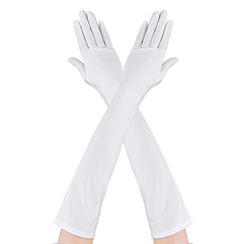 Women's Long Elbow Length Opera Gloves - Bridal Formal Fancy Dress Gloves for Wedding Prom Party (White) | Amazon (UK)