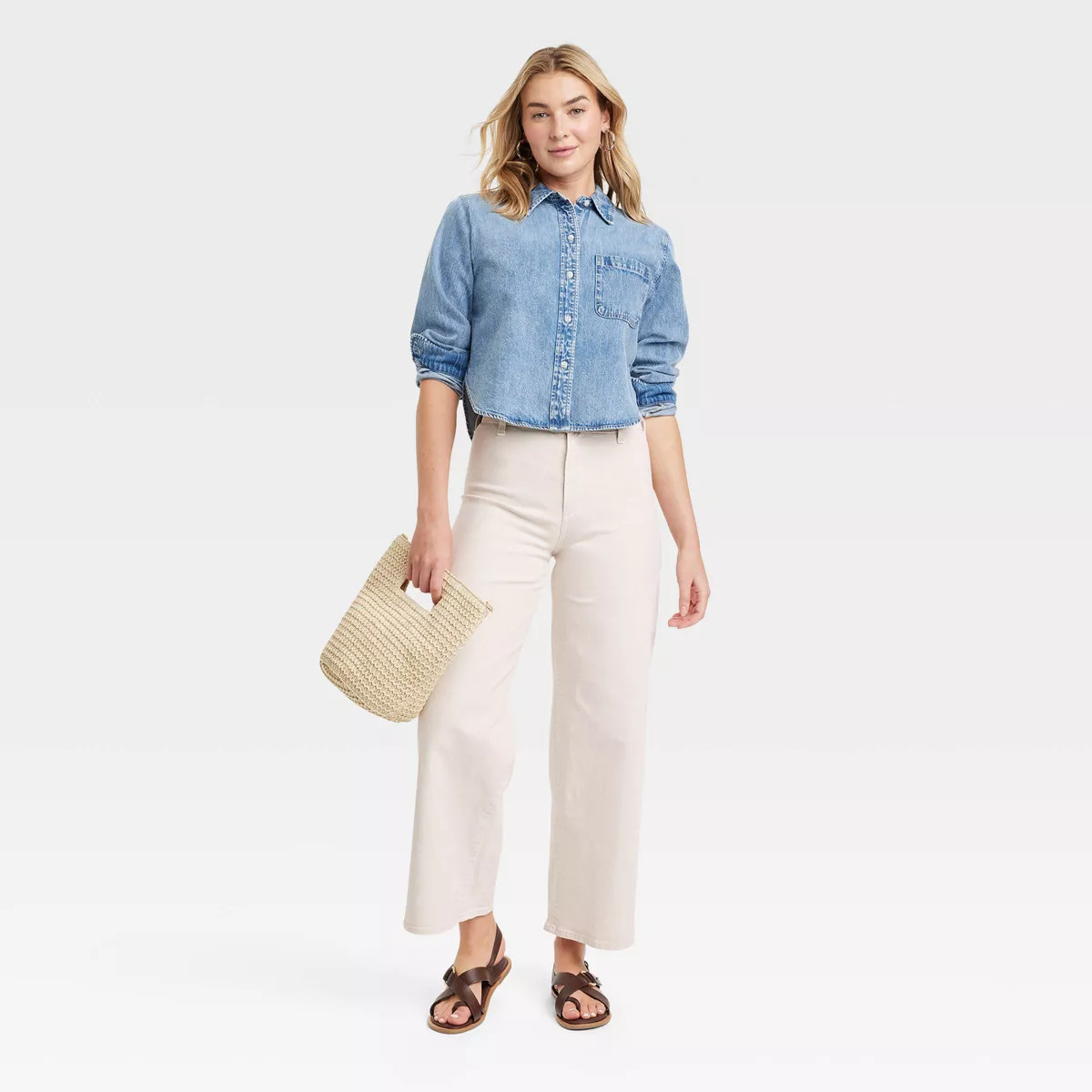 Women's High-Rise Sailor Wide Leg Ankle Jeans - Universal Thread™ | Target