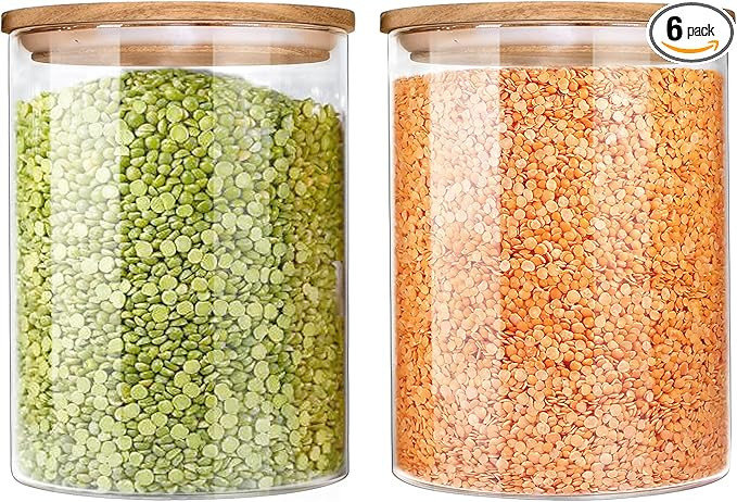 Urban Green Glass Jars with Airtight Lids, Airtight Glass Canisters set, Large Food Storage Conta... | Amazon (US)