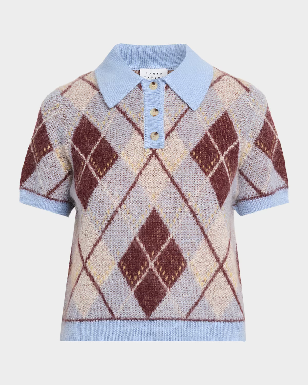 Camilla Argyle Polo Sweater | Neiman Marcus