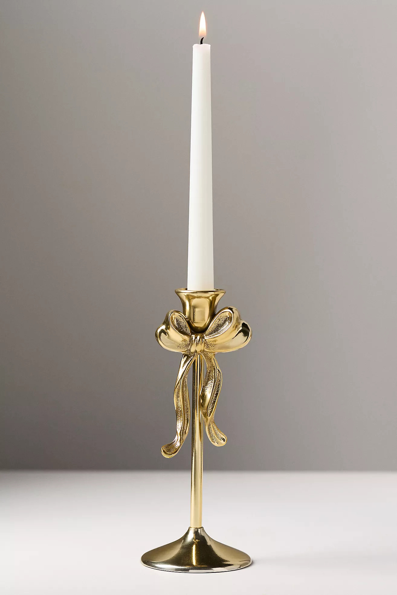 Gold Bow Metal Candleholder | Anthropologie (US)