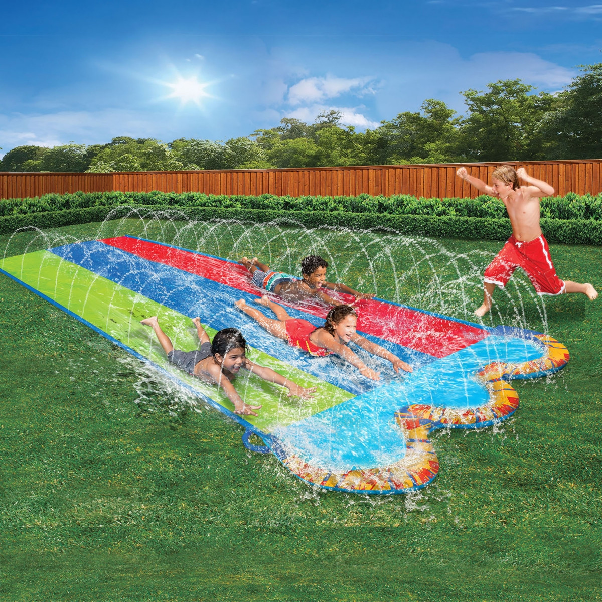 Banzai Kids Triple Racer Water Slide 16 Feet Long | Macys (US)