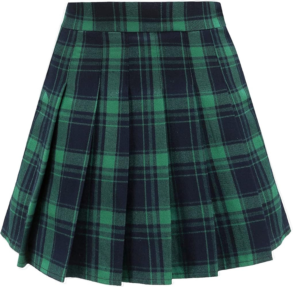 TONCHENGSD Women's High Waist Pleated Mini Skirt Skater Tennis Skirt | Amazon (US)