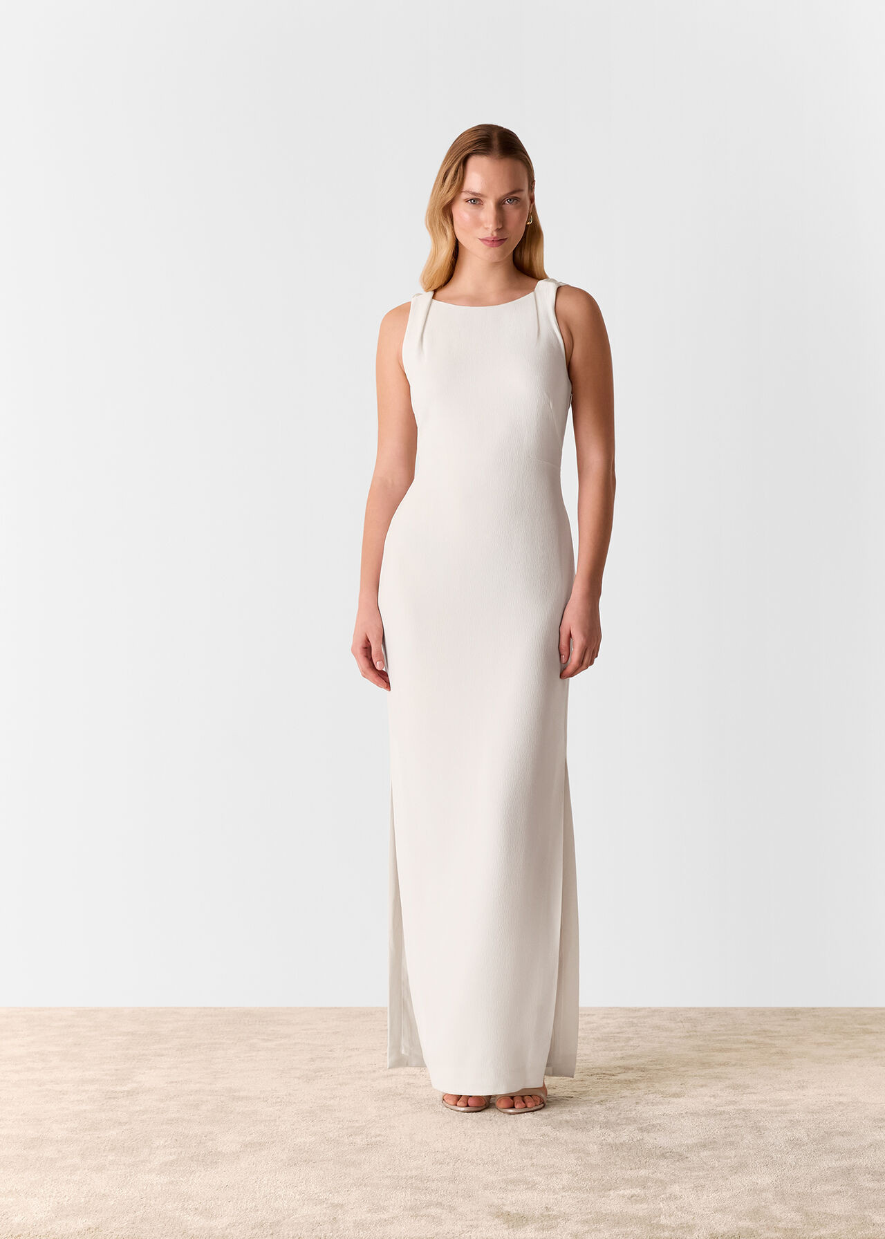 Ivory Tie Back Maxi Dress | WHISTLES | Whistles | Whistles