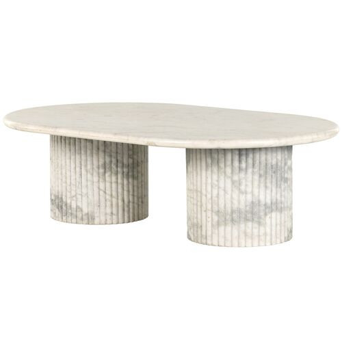 Milan Fluted Marble Coffee Table - Black | Center Table, Lounge Table | One Kings Lane