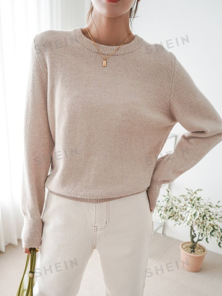 DAZY Solid Crew Neck Sweater | SHEIN