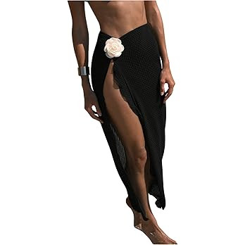 Verdusa Fashion Beach Cover Ups for Women Sarong Pareo Crochet Swimsuit Vacation Wrap Skirts | Amazon (US)