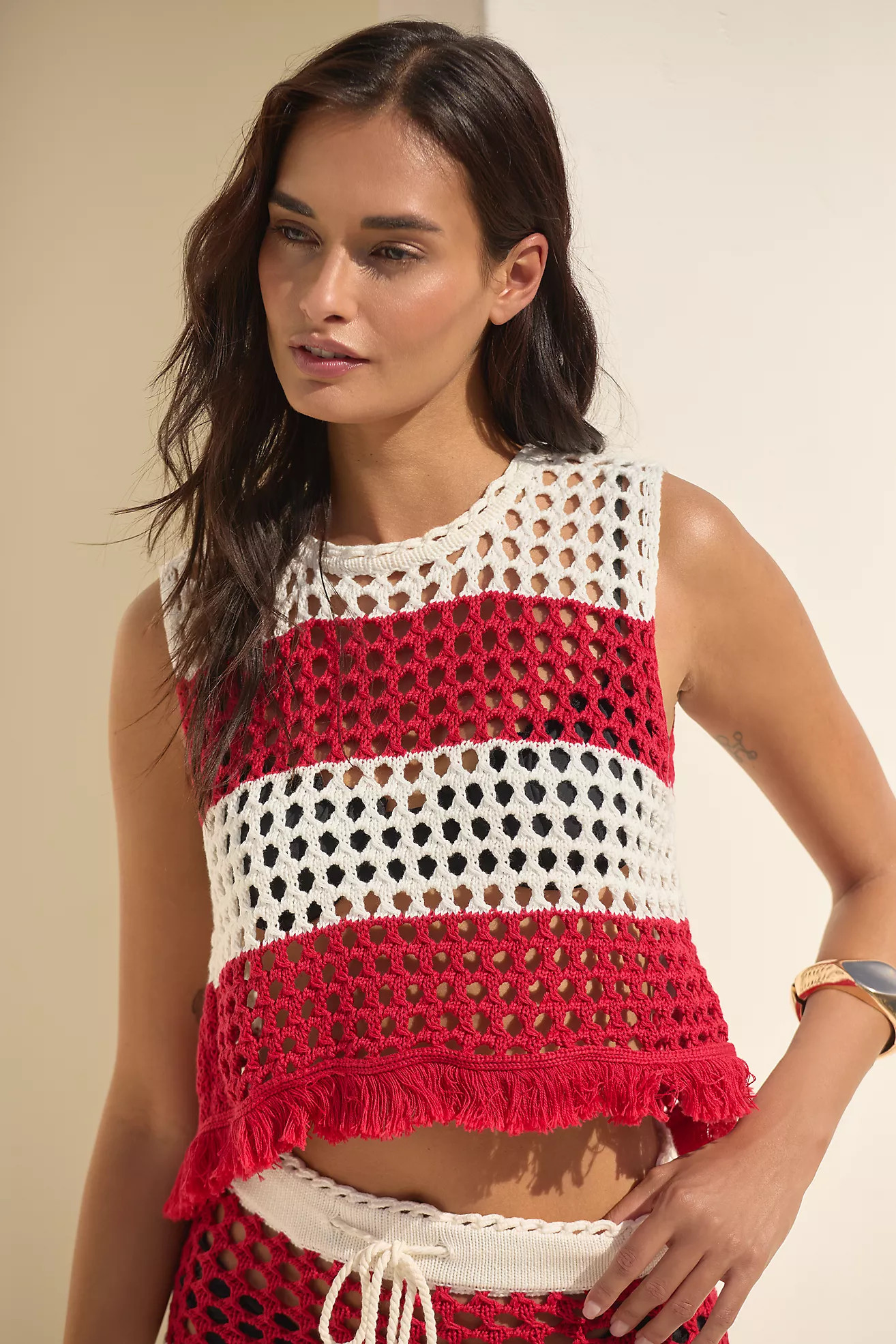 Farm Rio Crochet Sleeveless Tank | Anthropologie (US)