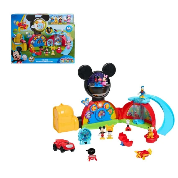 Disney Junior Mickey Mouse Clubhouse Deluxe 28-inch Playset with Lights and Sounds, 16-pieces, Ag... | Walmart (US)