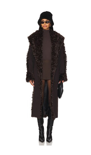 Over Size Wrap Coat in Chocolat | Revolve Clothing (Global)