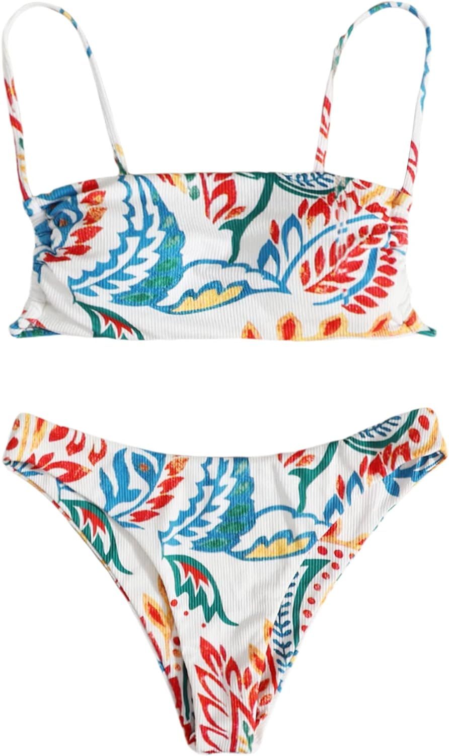 SOLY HUX Women's Sexy Bathing Suits Spaghetti Strap Bikini 2 Piece Swimsuits | Amazon (US)