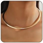 Collar Necklace for Woman Trendy Silver Choker Necklaces for Woman Statement Open Round Collar Ch... | Amazon (US)