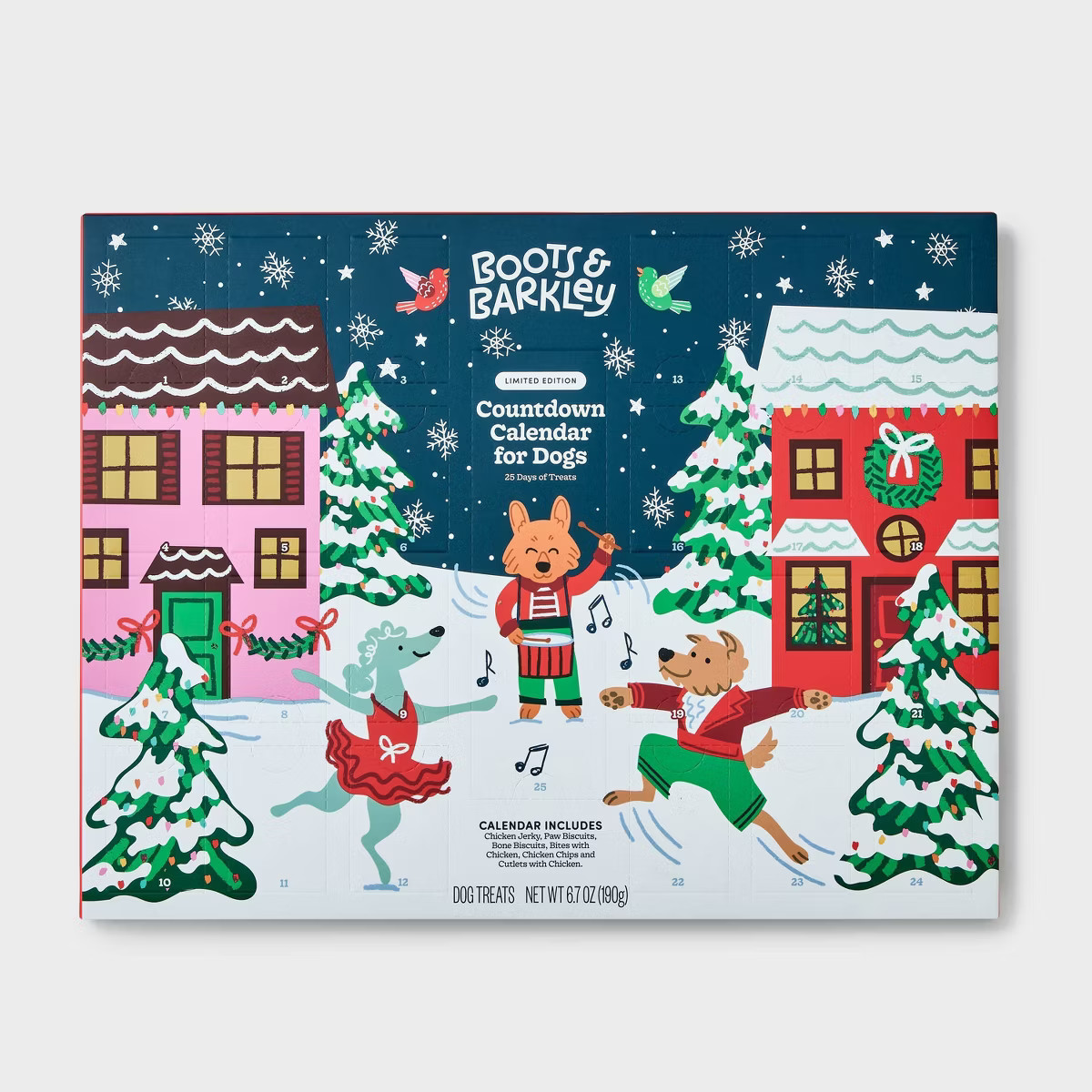 Holiday Advent Calendar Chicken Flavor Dog Treats - Boots & Barkley™ 190g/45ct | Target