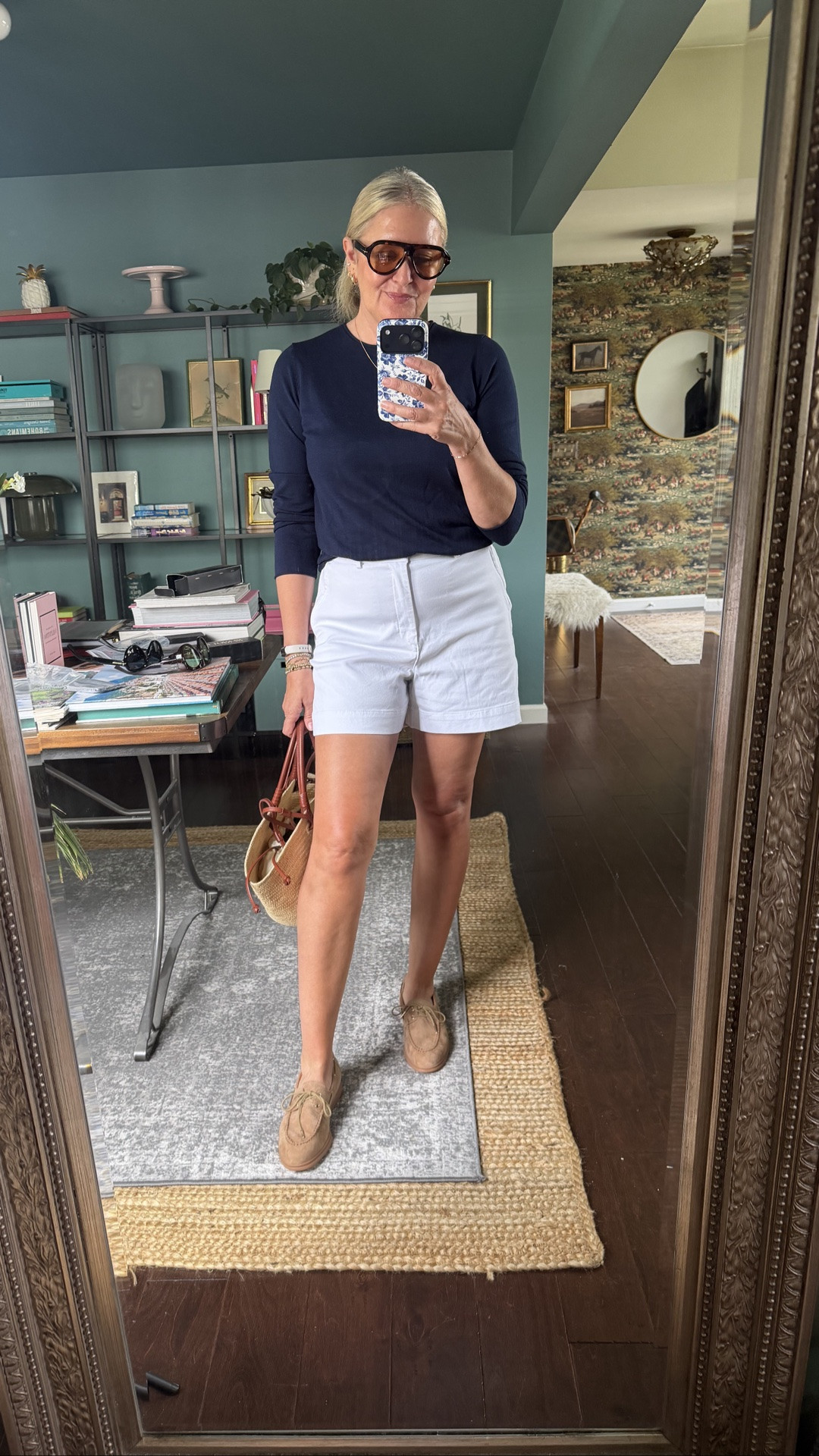 Effortless Summer Uniform
Sweater Lingua Franca size small ( linked similar) 
Shorts size medium use code: DAWNXSPANX for a discount on your first purchase

#LTKdayinmylife #LTKootd #LTKOver40