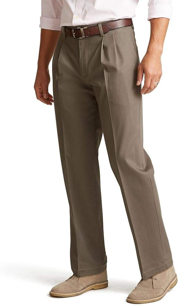 Dockers Men's Classic Fit Signature Khaki Lux Cotton Stretch Pants - Pleated (Regular and Big & T... | Amazon (US)