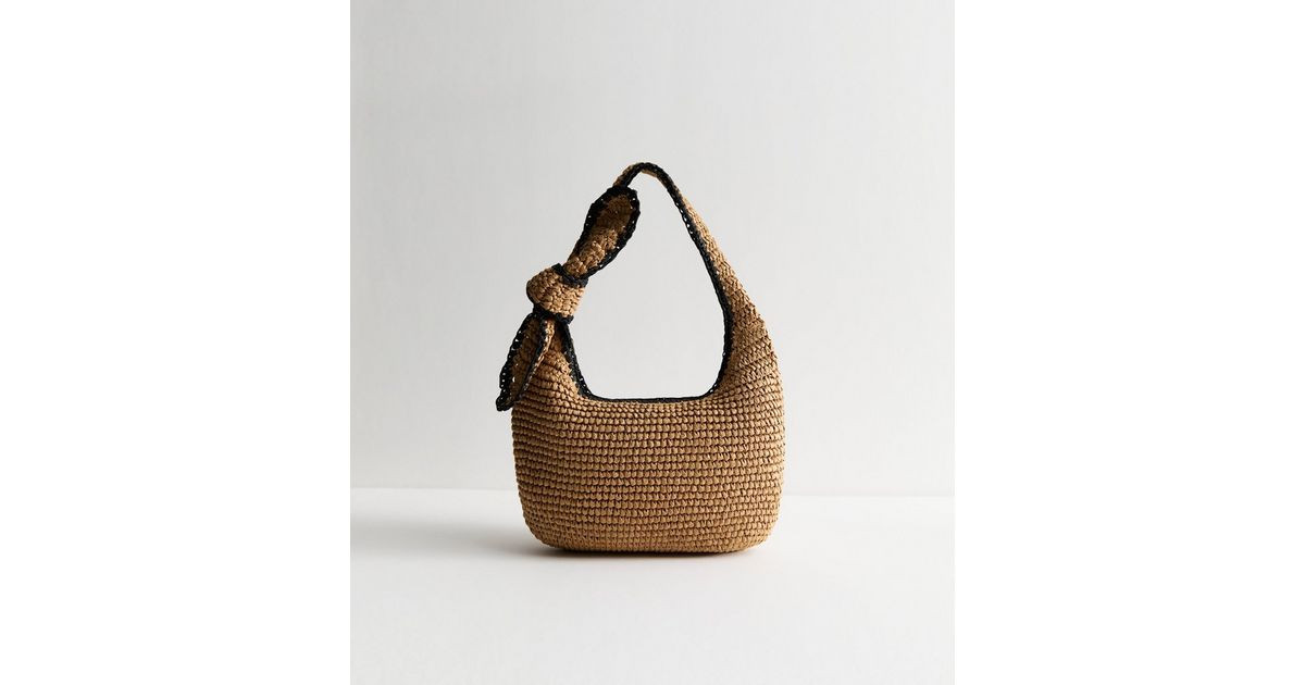 Brown Raffia Look Knotted Shoulder Bag
						
						Add to Saved Items
						Remove from Saved It... | New Look (UK)