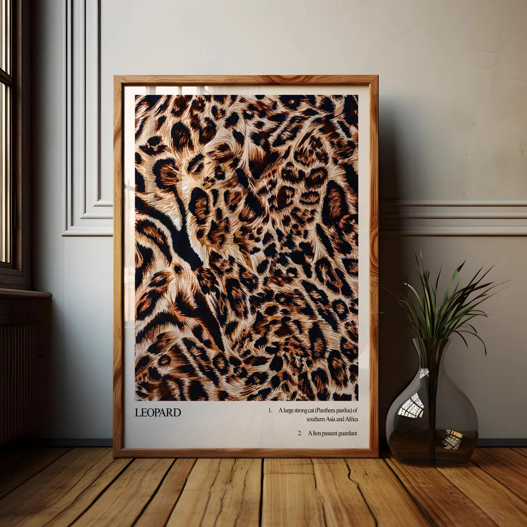 PHYSICAL Leopard Wall Art, Leopard Pattern Poster, Preppy Typography Above Bedroom Wall Decor, Ae... | Etsy (US)