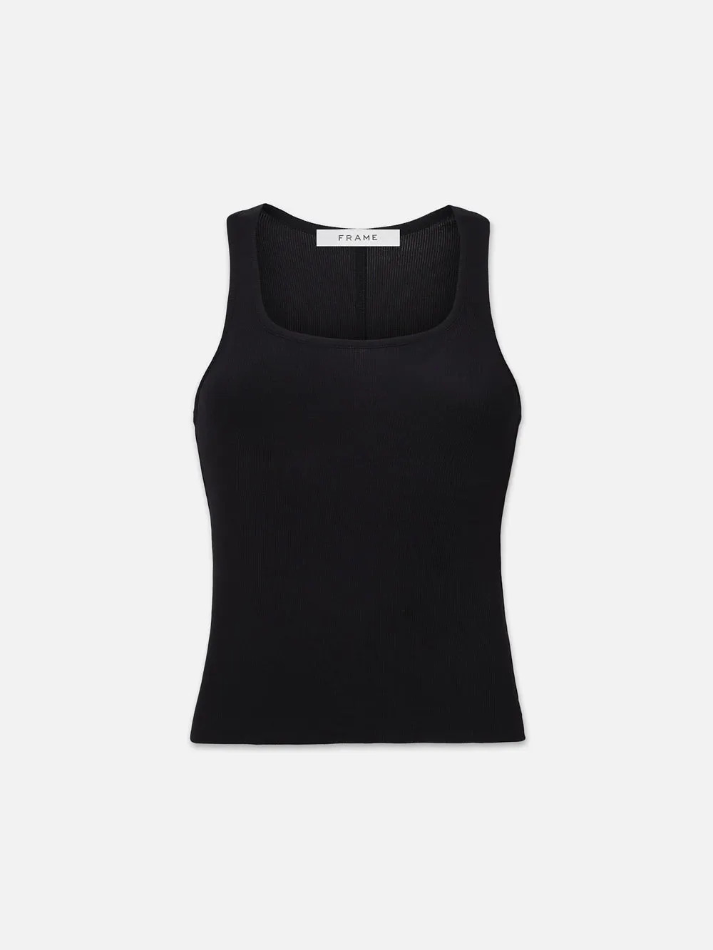 Rib Scoop Neck Tank  in  Black | Frame Denim