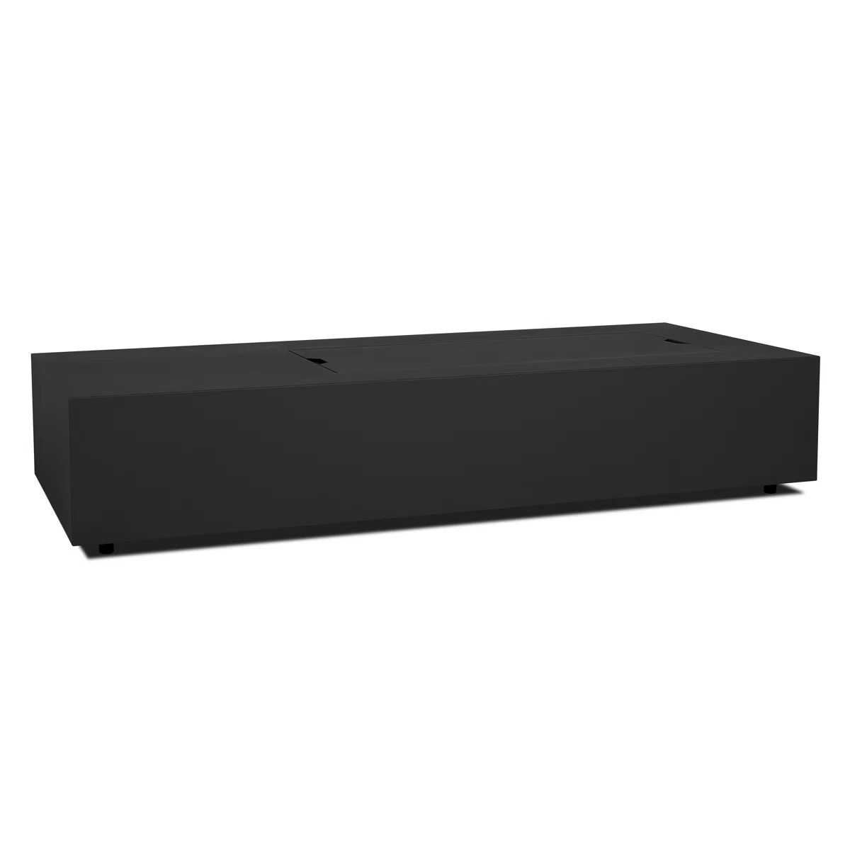 Aegean 75" Asymmetrical Rectangle Steel Propane or Natural Gas Fire Pit Table in Black by Real Fl... | Wayfair North America