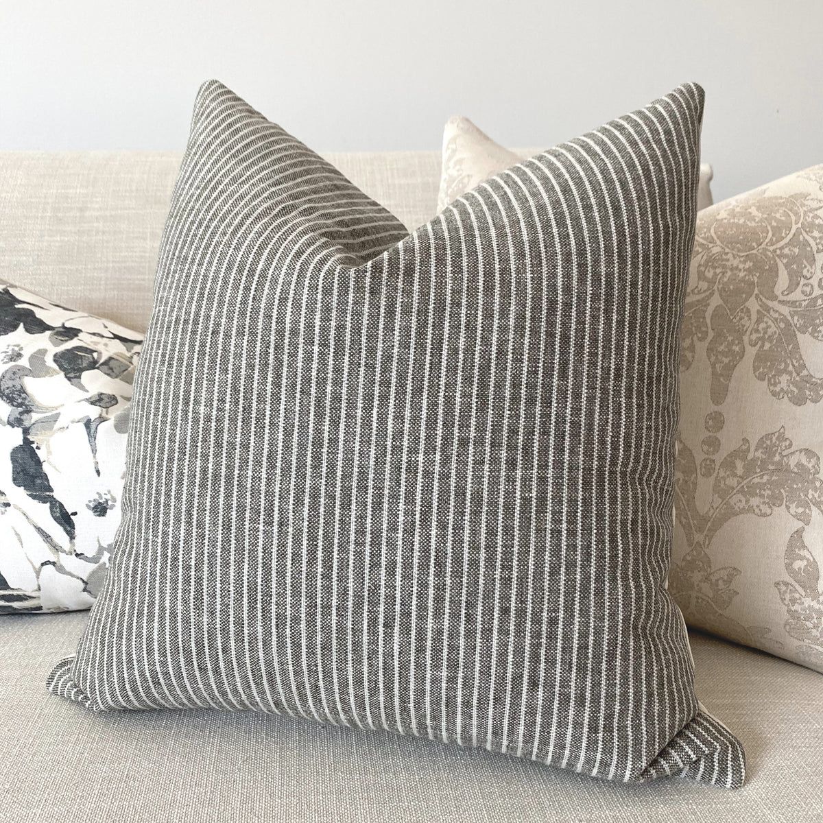 Leaden Stripes | Gray Pillow Cover | Hackner Home (US)