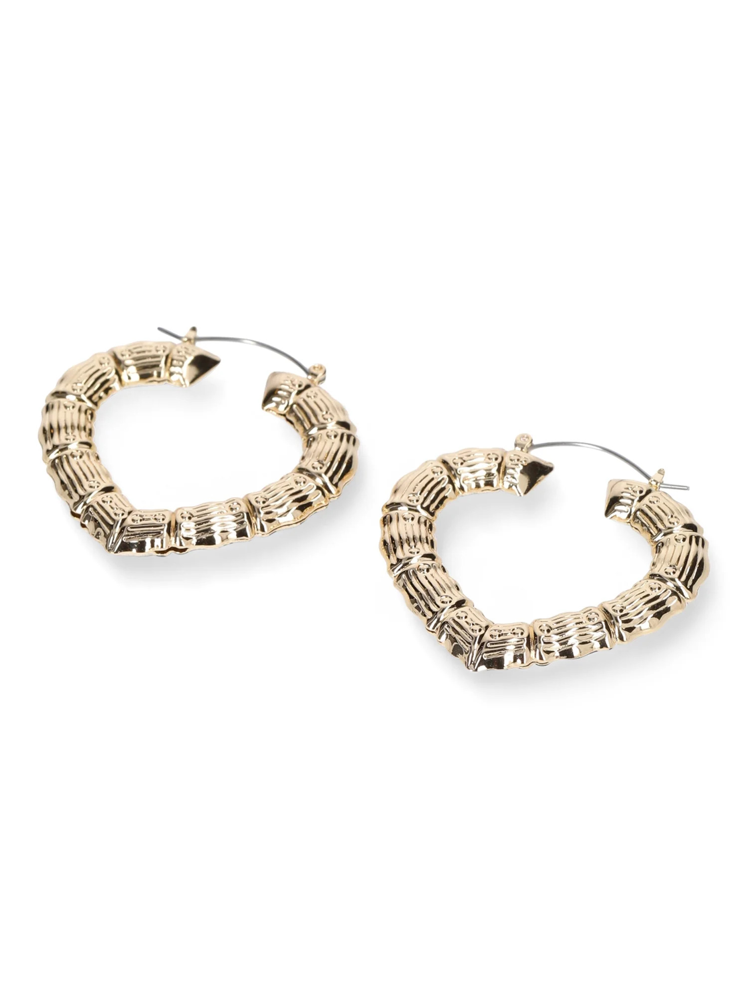 Madden NYC Women's Fashion Gold Tone Heart Hoop Earrings - Walmart.com | Walmart (US)