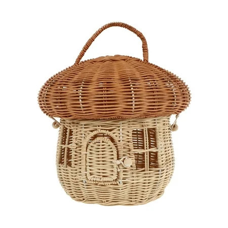 Arborister Wicker Mushroom Basket with Lid for Home Decoration and Storage | Walmart (US)