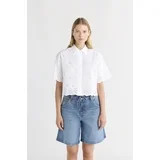Free Assembly Camisa Corta de Algodón con Ojales para Mujer y Mujer Talla Plus, Tallas XS-4X | Walmart (US)
