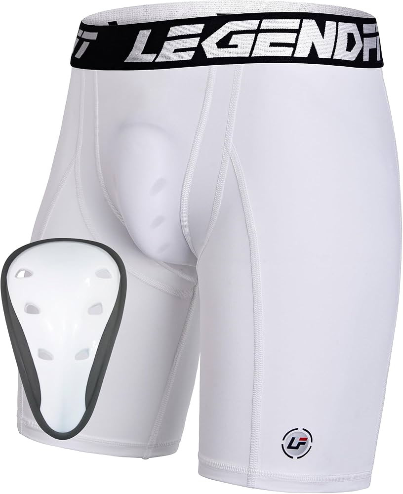 Youth Boys Football Baseball Compression Shorts w/Cup Protector Athletic Sliding Underwear Lacros... | Amazon (US)
