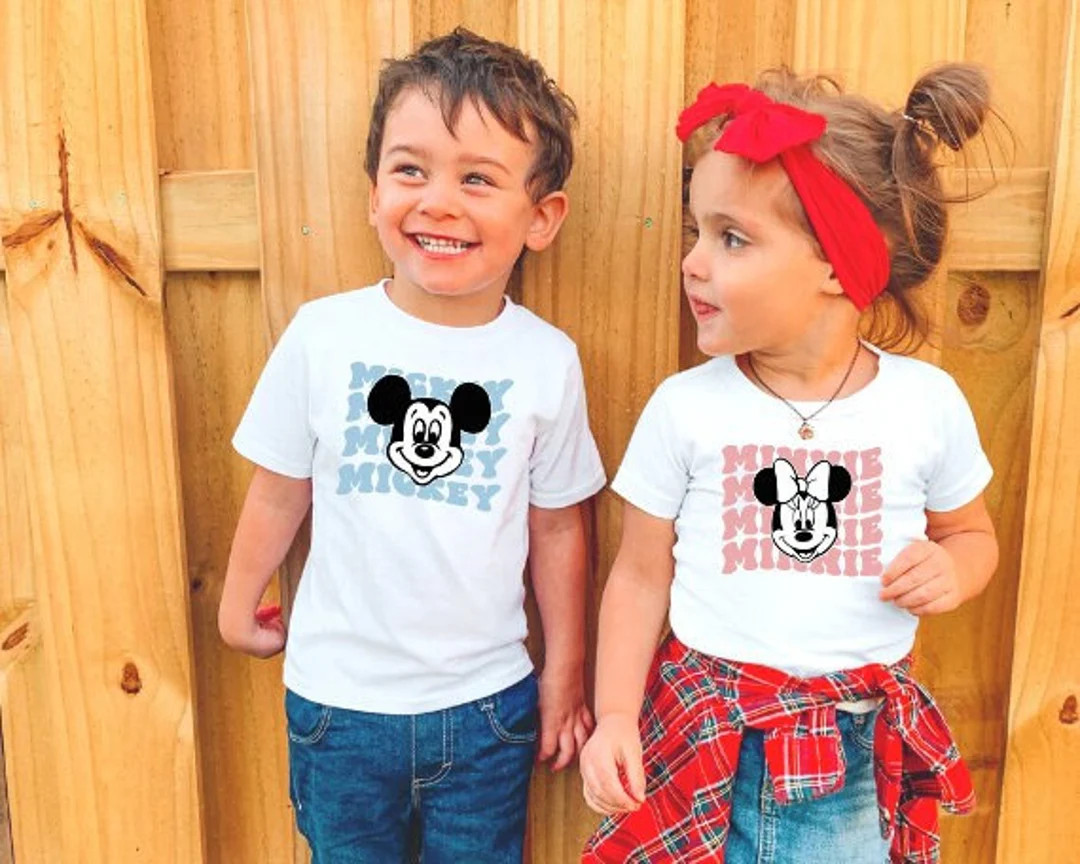 Groovy Mickey and Minnie Retro Disney Shirt  Toddler and Kids - Etsy | Etsy (US)