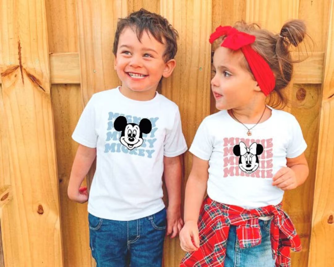 Groovy Mickey and Minnie Retro Disney Shirt  Toddler and Kids - Etsy | Etsy (US)