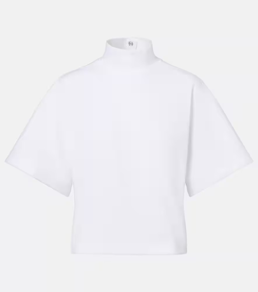 Alaia High-neck cotton jersey T-shirt | Mytheresa (UK)