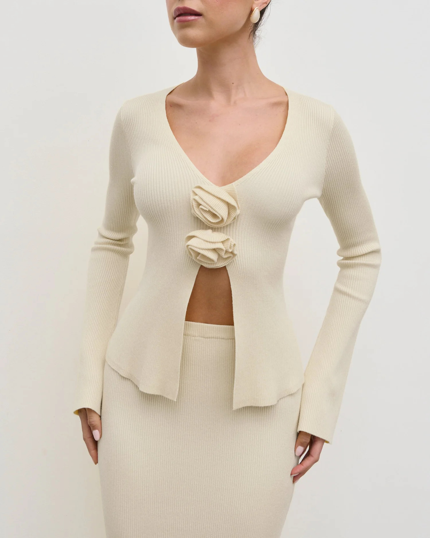 Clemmie Knit Top - Stone | Pretty Lavish (UK)