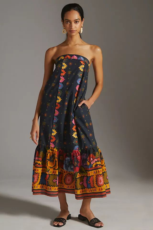 Farm Rio Embroidered Maxi Dress | Anthropologie (US)