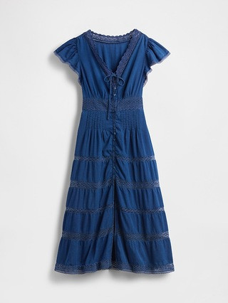 Lace-Trim Midi Dress | Gap (US)