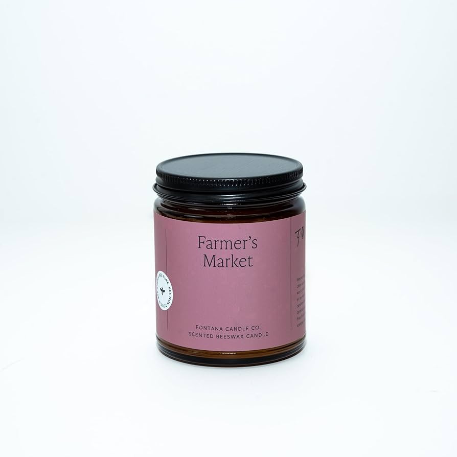 Fontana Candle Company - Farmer's Market Jar Candle | Lightly Scented Candle | Made from Beeswax ... | Amazon (US)
