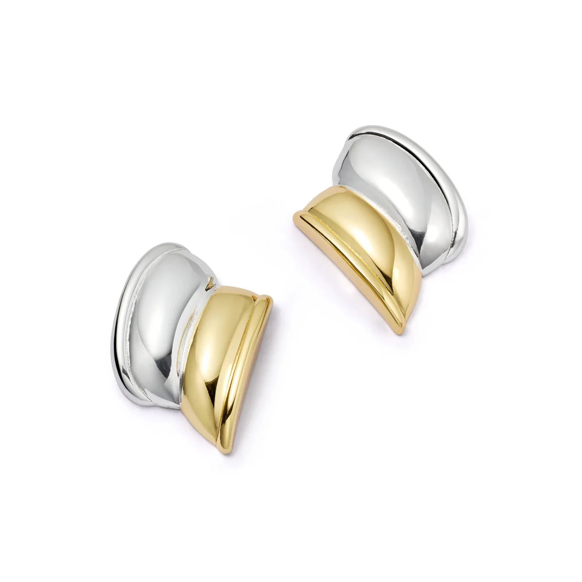 Polly Cuff Mixed Metal Stud Earrings 18ct Gold Plate | Daisy London Jewellery