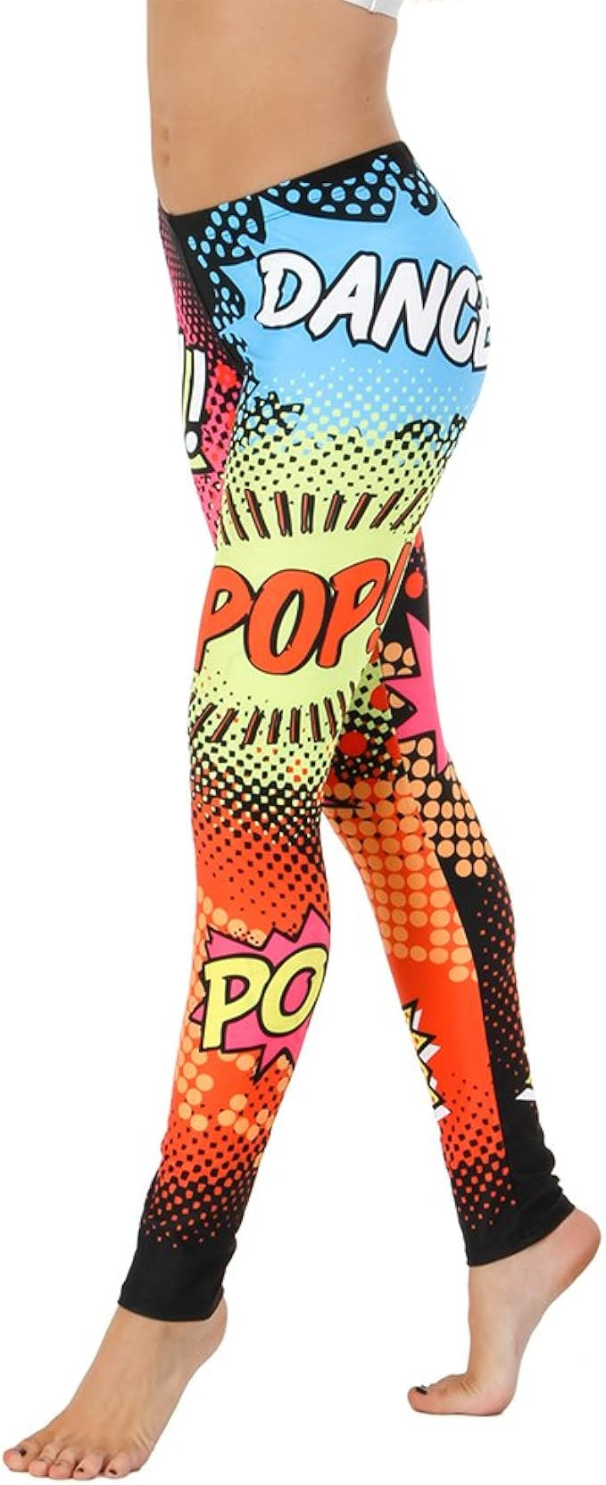 Multicolor Pop Art Graphic Super Hero Leggings for Women | Amazon (US)