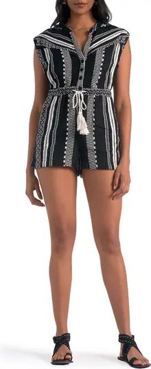 Sleeveless Button-Up Cotton Cover-Up Romper | Nordstrom