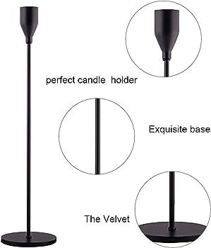 SUJUN Matte Black Candle Holders Set of 3 for Taper Candles, Decorative Candlestick Holder for We... | Amazon (US)