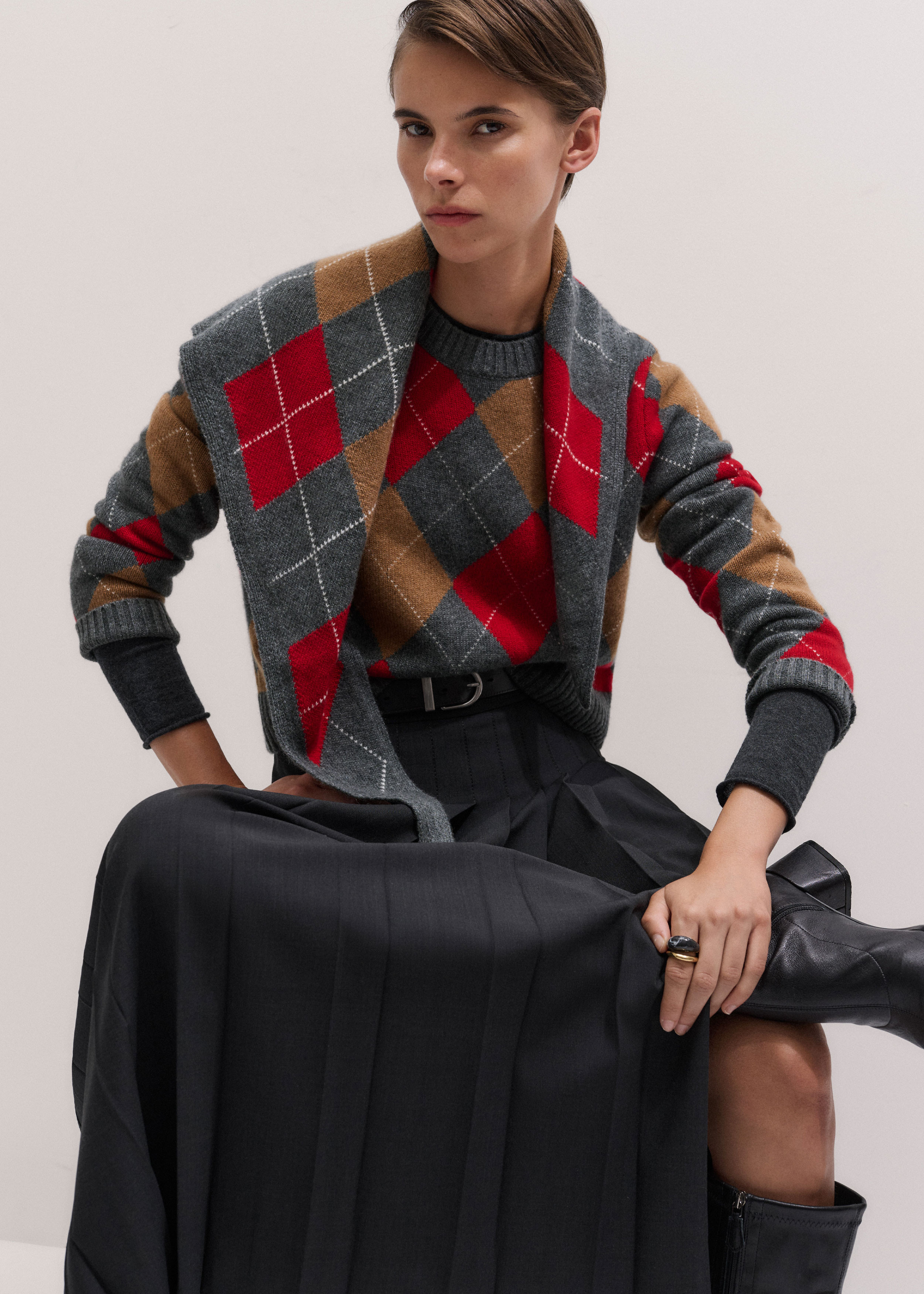 Relaxed Argyle Sweater | ME+EM US