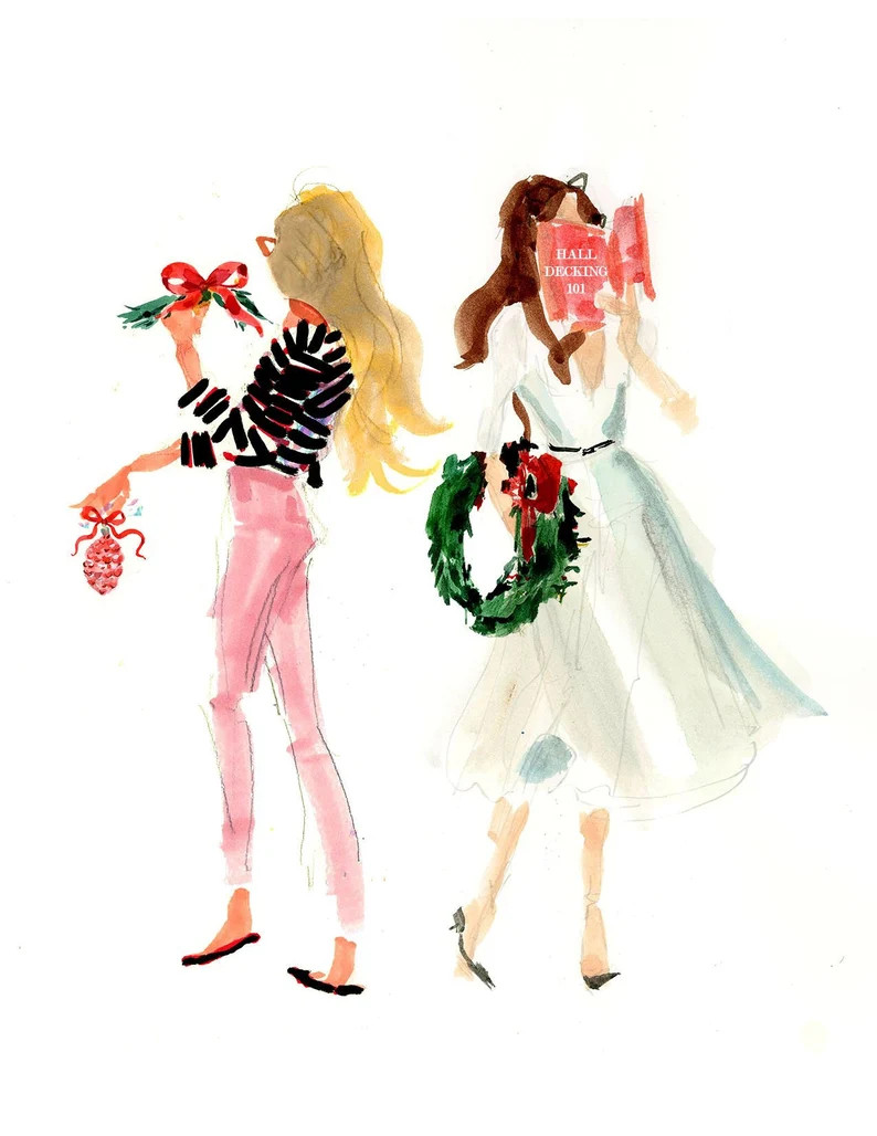 Christmas Cards: Hall Decking 101 { Fashion Christmas Card } - Etsy | Etsy (US)