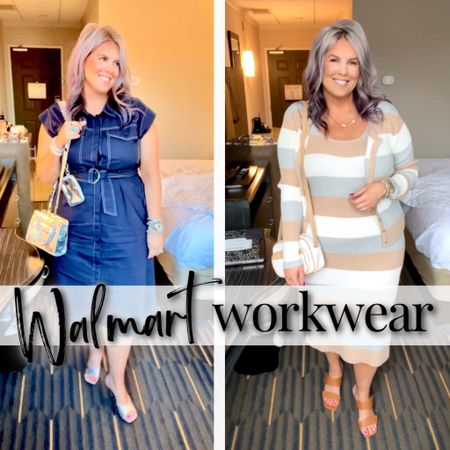 #walmartpartner #walmartfashion @walmartfashion 
✨SIZING•PRODUCT INFO✨
⏺ Blue Khaki Utility Dress •• sized down to L •• TTS 
⏺ Silver Mule Heels •• TTS 
⏺ Silver Crossbody Bag 
⏺ Striped Sweater Dress & Cardigan Set •• runs very big, sized down to medium 
⏺ White & Tan Crossbody Bag 
⏺ Shapewear •• XL •• TTS 

👋🏼 Thanks for stopping by!

📍Find me on Instagram••YouTube••TikTok ••Pinterest ||Jen the Realfluencer|| for style, fashion, beauty and…confidence!

🛍 🛒 HAPPY SHOPPING! 🤩

#walmart #walmartfashion #walmartstyle walmart finds, walmart outfit, walmart look  #spring #springstyle #springoutfit #springoutfitidea #springoutfitinspo #springoutfitinspiration #springlook #springfashion #springtops #springshirts #springsweater #workwear #work #outfit #workwearoutfit #workwearstyle #workwearfashion #workwearinspo #workoutfit #workstyle #workoutfitinspo #workoutfitinspiration #worklook #workfashion #officelook #office #officeoutfit #officeoutfitinspo #officeoutfitinspiration #officestyle #workstyle #workfashion #officefashion #inspo #inspiration #slacks #trousers #professional #professionalstyle #professionaloutfit #professionaloutfitinspo #professionaloutfitinspiration #professionalfashion #professionallook #dresspants #dress #dressoutfit #dresslook #dresses #dressoutfitinspo #dressoutfitinspiration #dressstyle #dressfashion #neutral #neutrals #neutraloutfit #neatraloutfits #neutrallook #neutralstyle #neutralfashion #neutraloutfitinspo #neutraloutfitinspiration #blue #darkblue #lightblue #navy #navyblue #babyblue #cobaltblue #grayblue #teal #tealblue #blueoutfit #blueoutfitinspo #bluestyle #blueshirt #bluepants #blueoutfitinspiration #outfitwithblue #bluelook 
#under10 #under20 #under30 #under40 #under50 #under60 #under75 #under100
#affordable #budget #inexpensive #size14 #size16 #size12 #medium #large #extralarge #xl #curvy #midsize #pear #pearshape #pearshaped
budget fashion, affordable fashion, budget style, affordable style, curvy style, curvy fashion, midsize style, midsize fashion

#LTKfindsunder50 #LTKworkwear #LTKmidsize