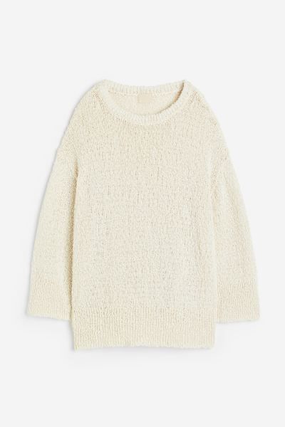 Oversized Pullover in Strukturstrick | H&M (DE, AT, CH, DK, NL, NO, FI)