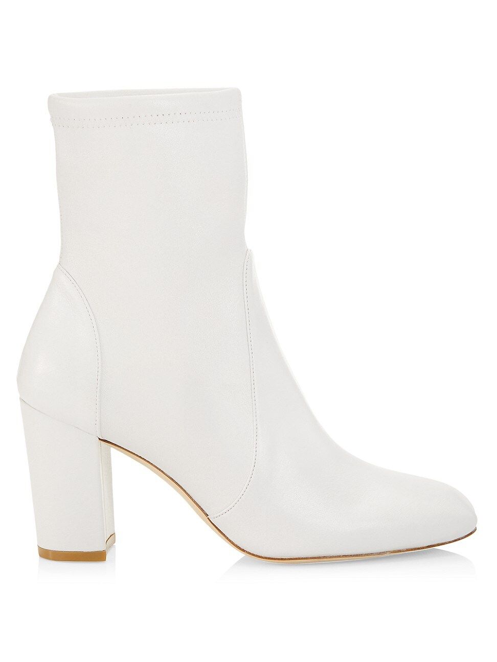 Stuart Weitzman Women's Caressa Leather Sock Boots - White - Size 6 | Saks Fifth Avenue