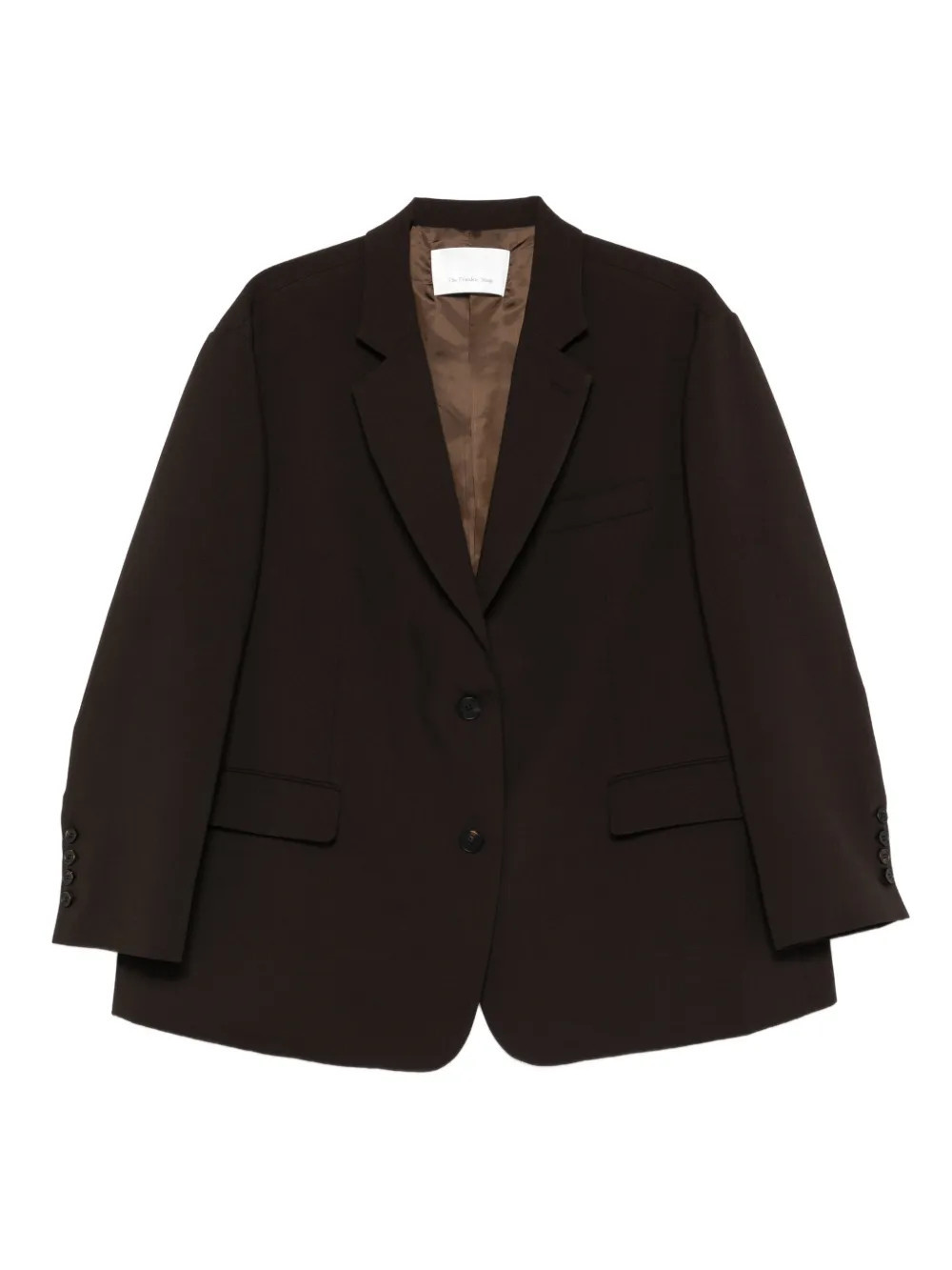 The Frankie Shop Bea button-fastening single-breasted blazer - Brown | Farfetch Global