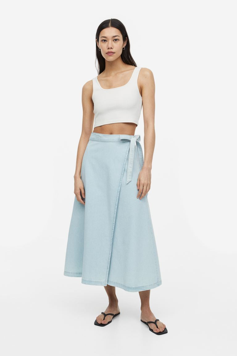 Denim wrap skirt | H&M (UK, MY, IN, SG, PH, TW, HK)