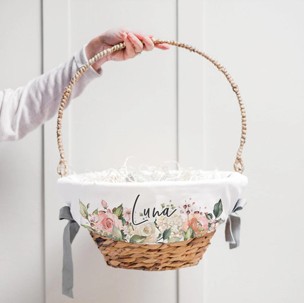 Click for more info about Personalized Easter Basket Liner | Customized Easter Basket Liner | Girl Easter Basket | Rose Wat...