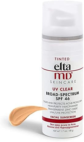 EltaMD UV Clear Tinted Face Sunscreen Broad-Spectrum SPF 46 Face Sunscreen for Sensitive Skin or Acn | Amazon (US)